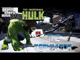 T-800 (Terminator 2) VS HULK - GREAT BATTLE - GTA IV