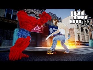 WOLVERINE (X-Men) VS RED HULK | GREAT BATTLE | GTA 4