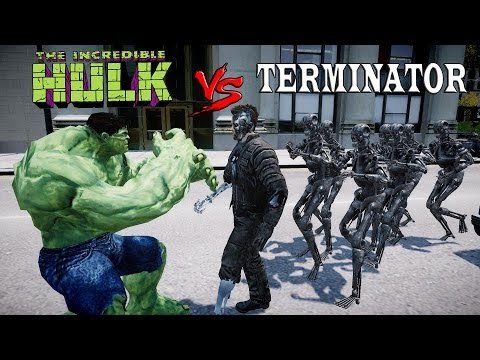 TERMINATOR VS HULK - EPIC BATTLE - Grand Theft Auto