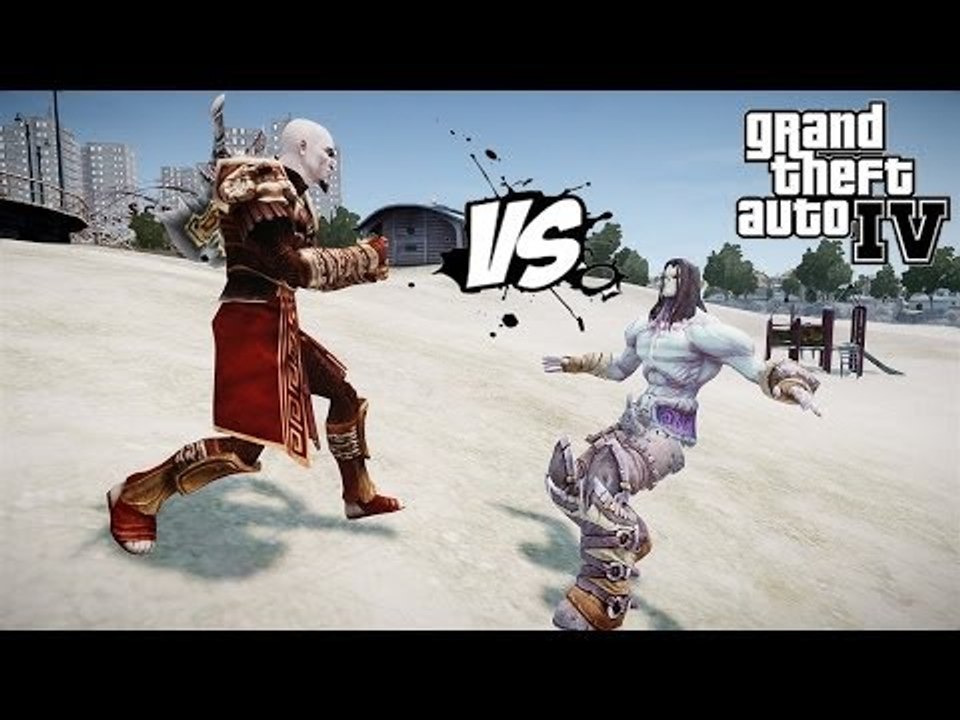 DARKSIDERS VS KRATOS (GOD OF WAR) - GREAT BATTLE - GTA IV