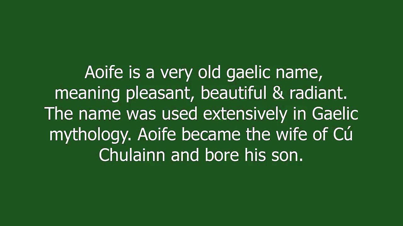 Aoife meaning and pronunciation video Dailymotion