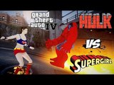 SUPERGIRL VS RED HULK - EPIC BATTLE - GTA IV