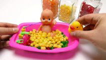 Baby Doll take a Jelly Belly Gumball Bath with Surprise Toys