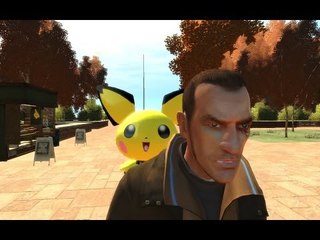 GRAND THEFT AUTO IV: PIKACHU ON NIKO SHOULDER