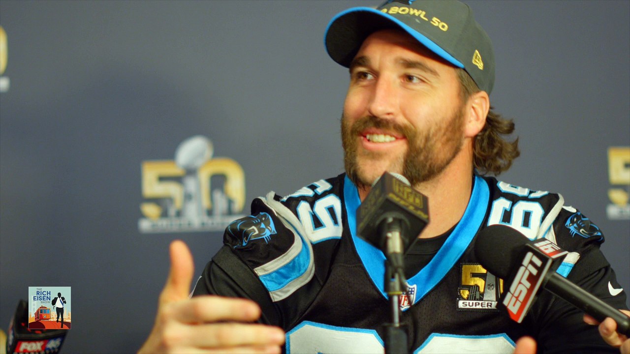 Snoop Dogg at Super Bowl 50 Media Day with the Carolina Panthers