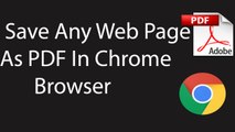 How To Save Any Web Page As PDF in Chrome browser-2016 ?