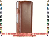 StilGut UltraSlim funda exclusíva en piel auténtica para el Sony Xperia Z1 Compact cognac