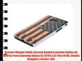 Xcessor Vintage Funda Carcasa Bandera Estados Unidos de América Para Samsung Galaxy S2 i9100