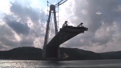 Üçüncü köprü denizden böyle görüntülendi