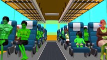 Finger Family Nursery Rhymes For Babies | Hulk Cartoons Wheels On The Bus Go Round and Round