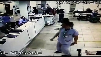 Hastaneye silahlı baskın güvenlik kamerasında