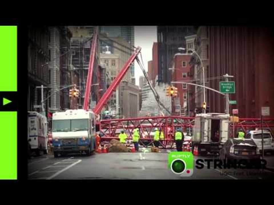 RAW: Massive crane collapsed in Manhattan crushing cars, pedestrians (via Ruptly stringer app)