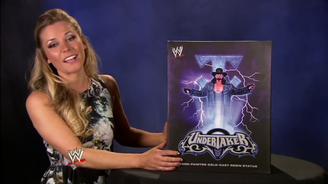 WWE Icon Series Undertaker resin statue unboxing with Renee Young