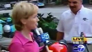 News Reporter Tracy Butler Crashes  a Vespa Motor Scooter