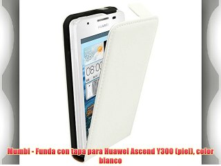 Mumbi - Funda con tapa para Huawei Ascend Y300 (piel) color blanco