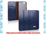 PDNCASE iPhone 6 Carcasa Premium Leather Wallet Style Funda de Cuero para iPhone 6 Color Azul
