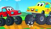 KZKCARTOON TV-Little Red Car Rhymes - Monster Truck Songs _ Rig A Jig Jig _ Nursery Rhymes For Kids And Babies