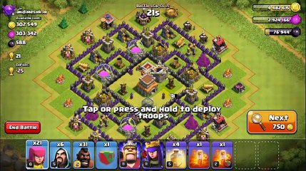 [clash of clans] Farming Elixir with Full Hog Rider strategy