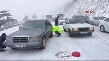Akseki- Seydişehir Yolunda Kar Ulaşımı Olumsuz Etkiliyor