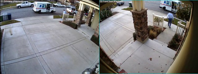 Front door thef of USPS package caught on video