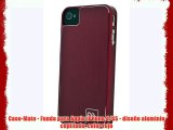 Case-Mate - Funda para Apple iPhone 4/4S - diseño aluminio cepillado color rojo