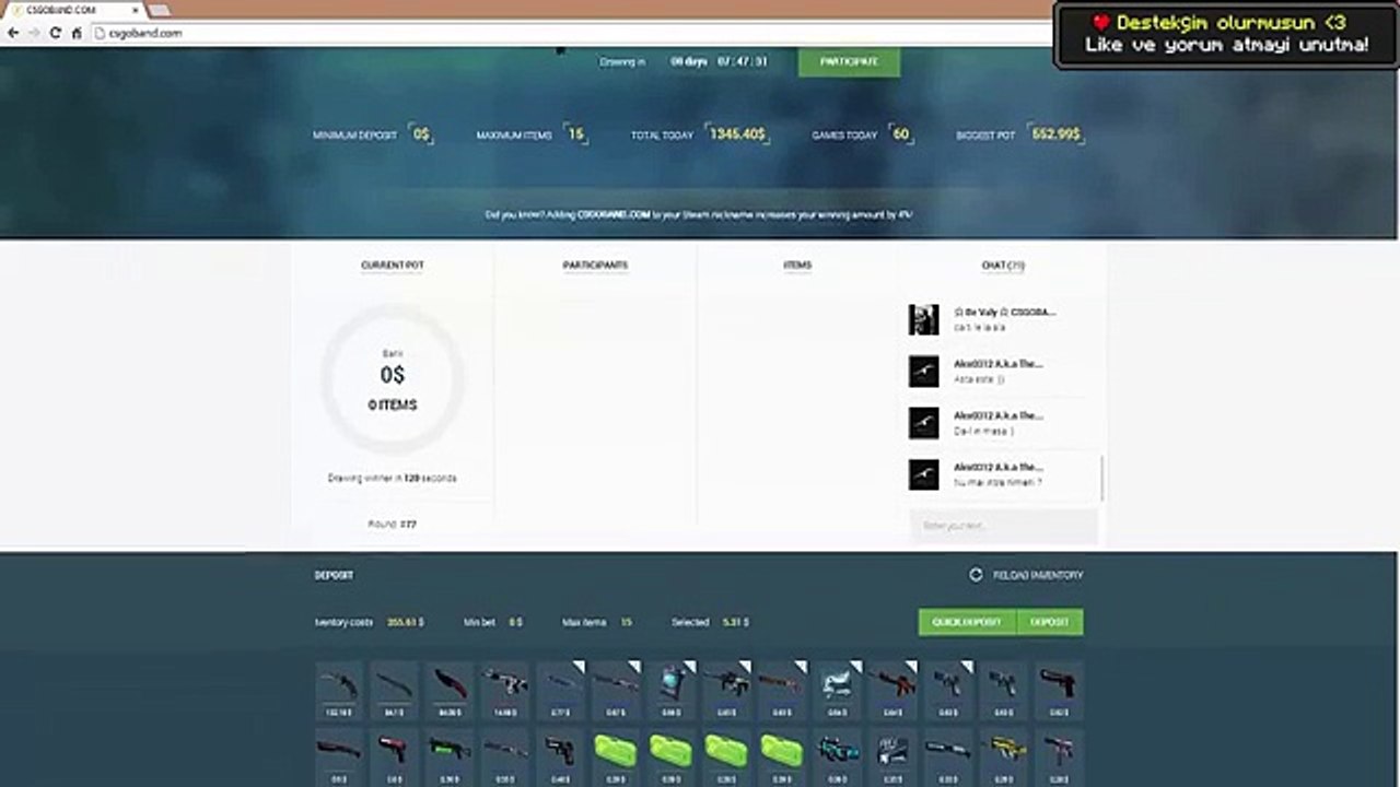 YENİ SİTE VE ÇEKİLİŞ ! (CS:GO Jackpot) (Trend Videos)