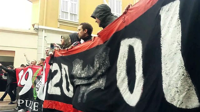L'arrivée des supporters niçois à Monaco lors du derby ASM - OGCN