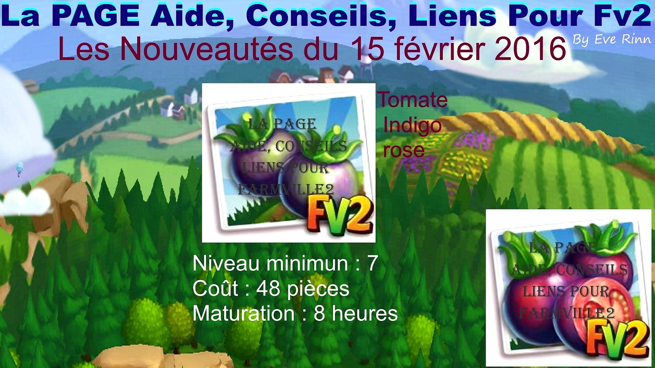 Farmville 2 Les nouveautés du 15 février 2016 et la Tomate Indigo rose