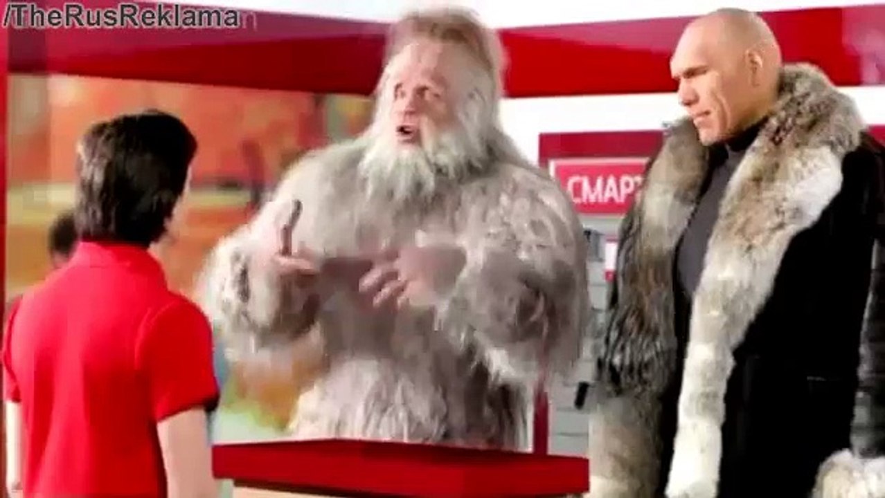 Реклама МТС Смартфон 968 - Валуев и Йети покупают телефон