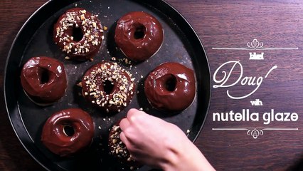 Baked Doughnuts with Nutella Glaze
