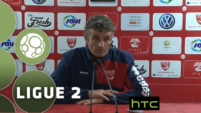 Conférence de presse Nîmes Olympique - Chamois Niortais (1-0) : Bernard BLAQUART (NIMES) - Régis BROUARD (CNFC) - 2015/2016