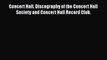 [PDF Télécharger] Concert Hall. Discography of the Concert Hall Society and Concert Hall Record