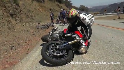 Shocking Motorcycle Crash into Bicycles