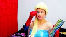 Spiderman vs Frozen Elsa Real Life Makeup PRANK [Disney Superhero Parody Movies]