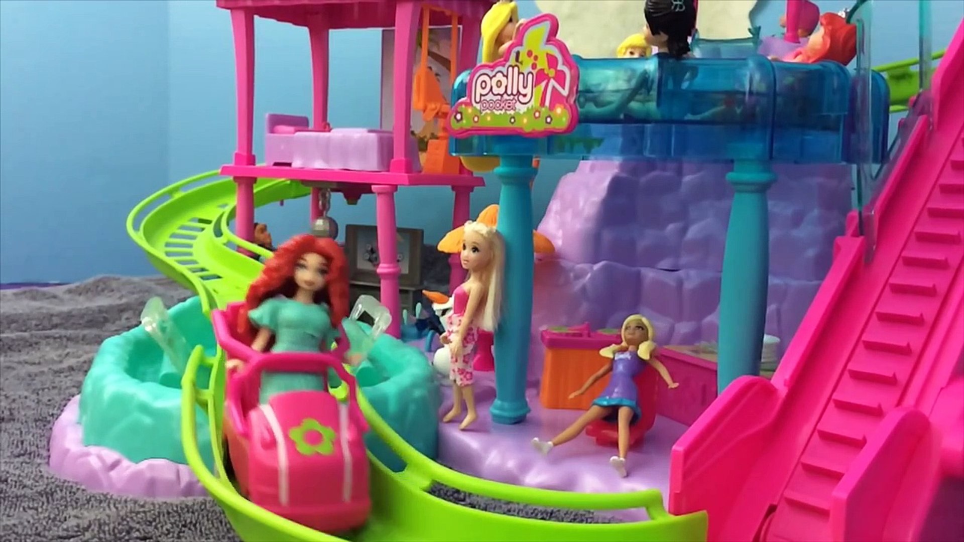 Polly Pocket Roller Coaster Ride Frozen Elsa Anna Merida Hans Barbie Toys  DisneyCarToys - Dailymotion Video