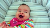 Cute baby laughing hysterically at dad making noises - Little Pia | Funny Baby Videos
