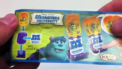 Monsters University kinder Joy surprise eggs unboxing