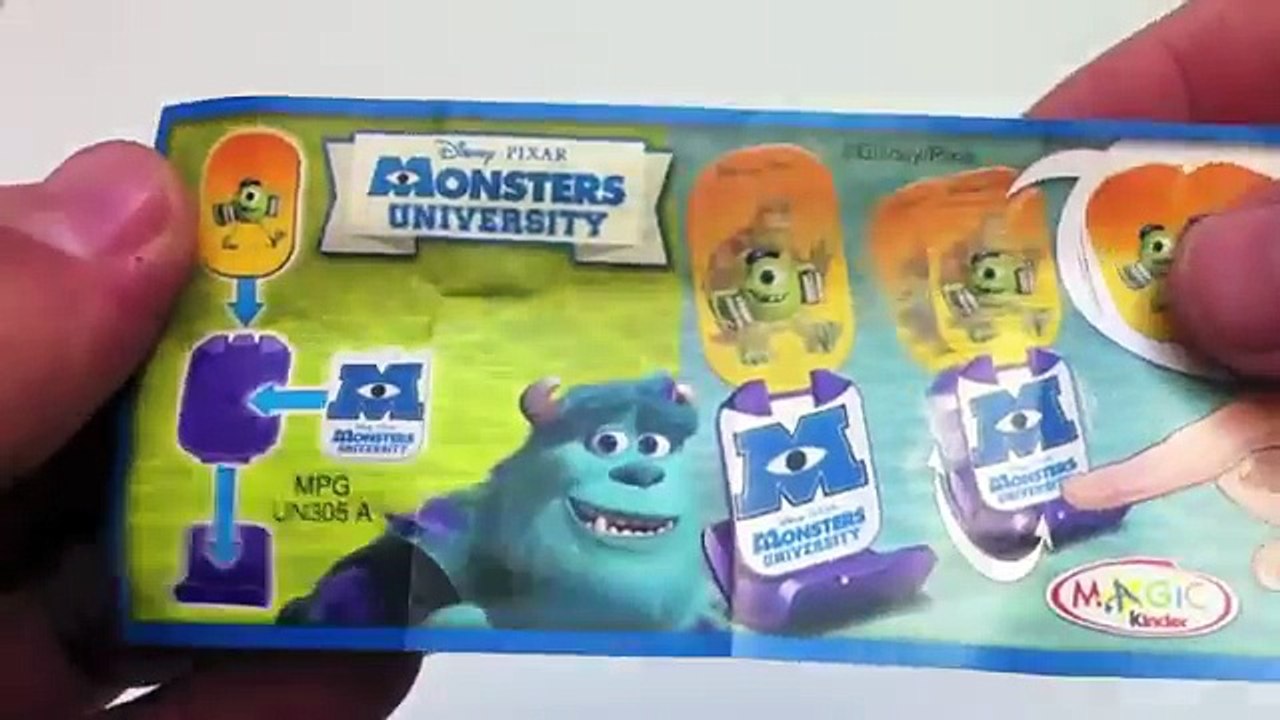 Monsters University kinder Joy surprise eggs unboxing