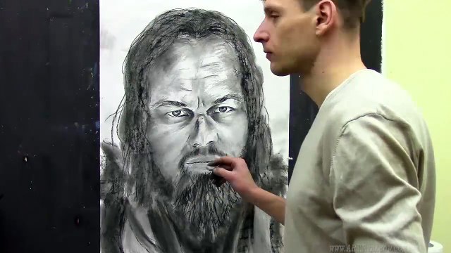 Как НАРИСОВАТЬ Портрет Леонардо Ди Каприо - Выживший - Возвращенец - Leonardo DiCaprio