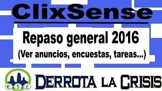 ClixSense Gana Dinero por Ver Anuncios, Encuestas, Tareas, Vídeos, Registros 2016