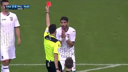 Achraf Lazaar Read Card - Sassuolo 2 - 2 Palermo Serie A 07.02.2016