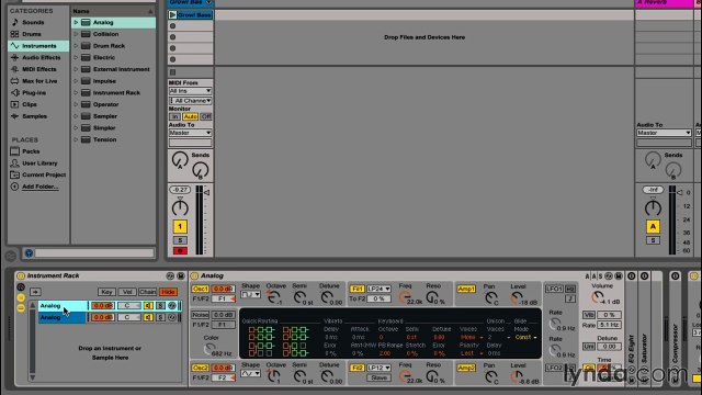 Up and Running with Ableton Analog 018 Creating a growl bass sound
