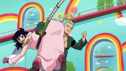 One Piece Zoro carries Tashigi in embarrassment　ゾロ　たしぎ大佐　かわいい