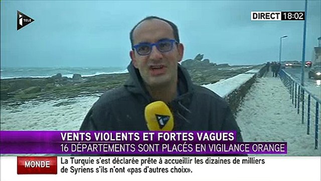 Météo France place 16 départements en alerte orange pour vents violents et/ou vagues-submersion