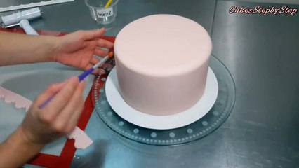 Brush Embroidery Gift Box Cake with Royal Icing by CakesStebyStep