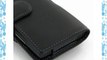 Nokia Lumia 920 Leather Case - Horizontal Pouch Type (Black Purple Stitchings) by PDair