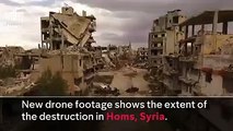New drone footage show the world the crumbling streets of Homs, Syria