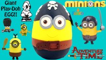 GIANT Pirate Minion Surprise Egg Play Doh - 2015 Minions Mystery Minis Adventure Time Blind Boxes