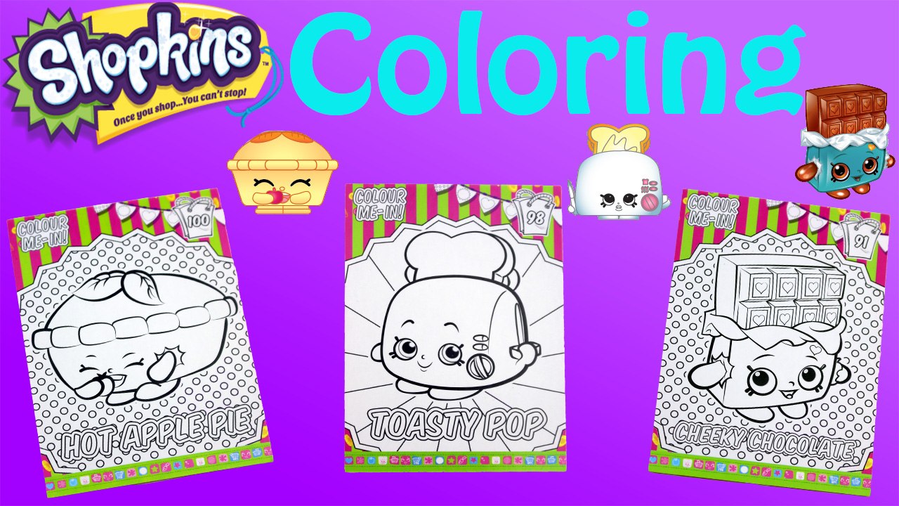 NEW Shopkins Color Me In Collector Cards Part 2 - Cheeky Chocolate, Toasty Pop, Hot Apple Pie