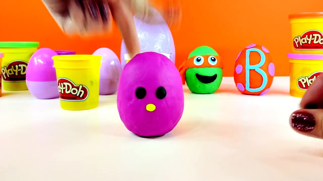 How To Make Play Doh Surprise Eggs with DCTC Hello Kitty Birthday Egg TMNT Emoji Egg Toys